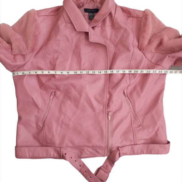 Ashley Stewart Women's Faux Fur Pink Jacket Coat Size 18/20 - Picture 4 of 12
